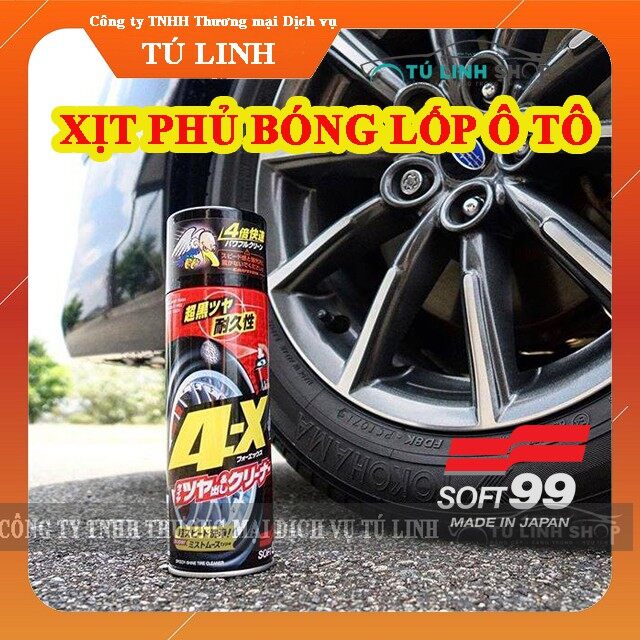 Chai xịt phủ bóng & vệ sinh lốp xe 4-x tire cleaner - soft99