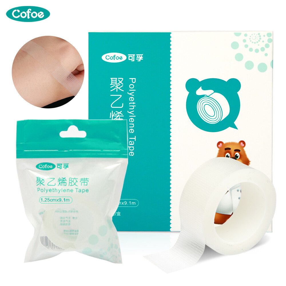 [1 Roll]Cofoe PE Adhesive Tape Waterproof 1.25cm*910cm Transparent Breathable Rubberized Good Stickiness Stick to the Wound Bind Fixed Bandage Sticker Tape Heel Sticker for Body ราคา 40 บาท*ส่งฟรี