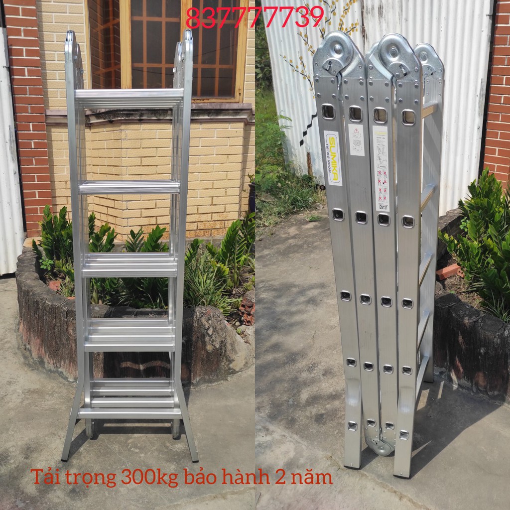 Thang nhôm gấp 4 đoạn ✅sumika sk605 5m8✅