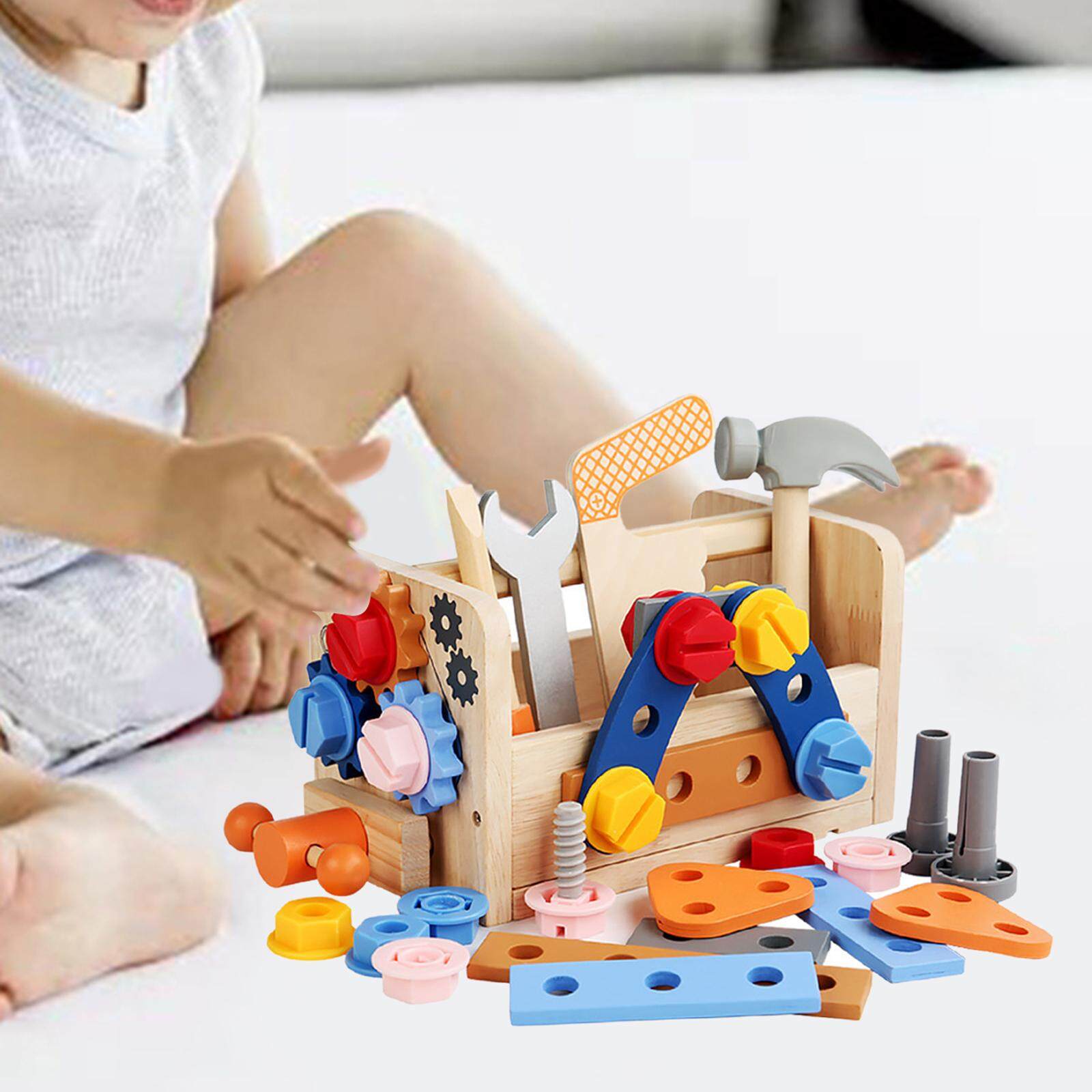 Kids Tool Set Tool Set Develops Fine Motor Skills Pretend Play Construction Toy Toddler Tool Set with Tool Box for Kids Boy