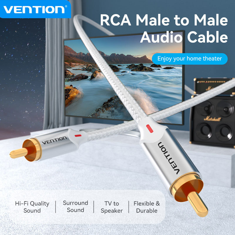Vention cáp âm thanh rca cáp rca sang rca đực sang đực cáp âm thanh nổi cáp video rca nylon cho bộ khuếch đại tv cáp âm thanh gia đình rca sang rca