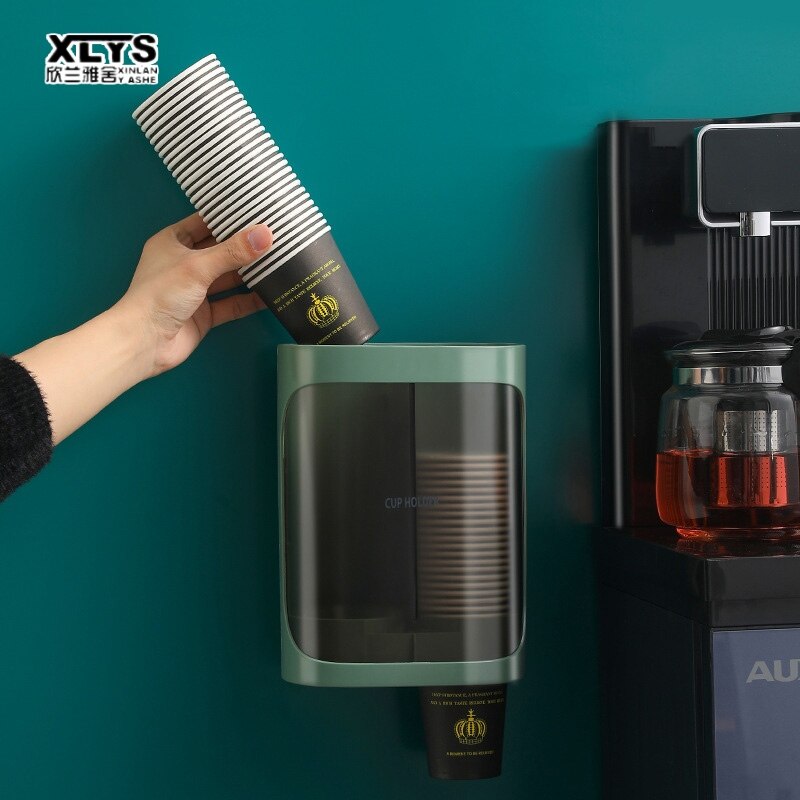 XINLANYASHE cốc giấy hộp lưu trữ trên tường Giá để cốc giấy, giá để cốc giấy, giá để cốc, máy dán cốc, máy nhỏ giọt tự động