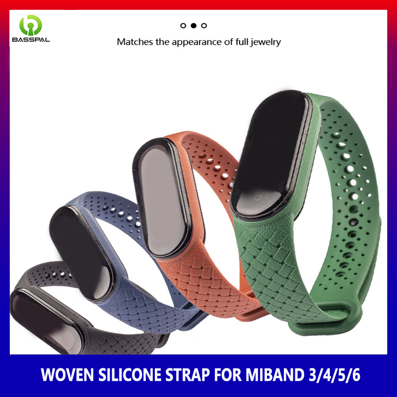Mềm Mại Thoáng Khí Dây Đeo Vòng Tay Cho Xiaomi Mi Band 5 6 Silicone Dệt Dây Đeo Có Họa Tiết Cho MiBand 5 6 Dây Đeo Cổ Tay Mi Ban Nhạc