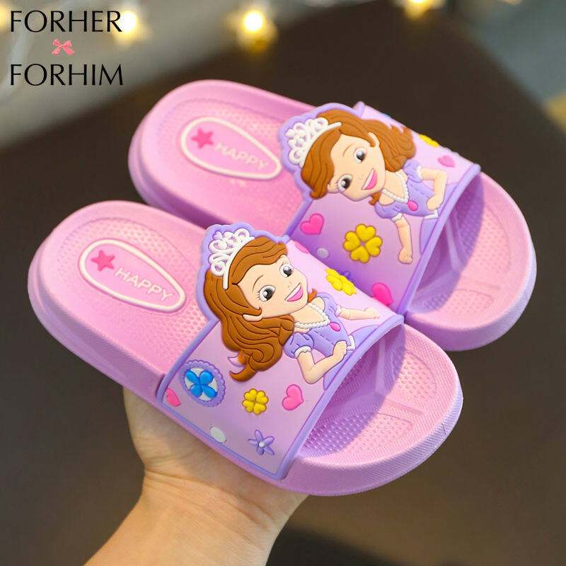 FORHERFORHIM Children's Slippers Girls Summer Little Girl Home Princess Soft Bottom Non-slip Bathroom Baby Sandals and Slippers FH2869 ราคา 175 บาท*ส่งฟรี