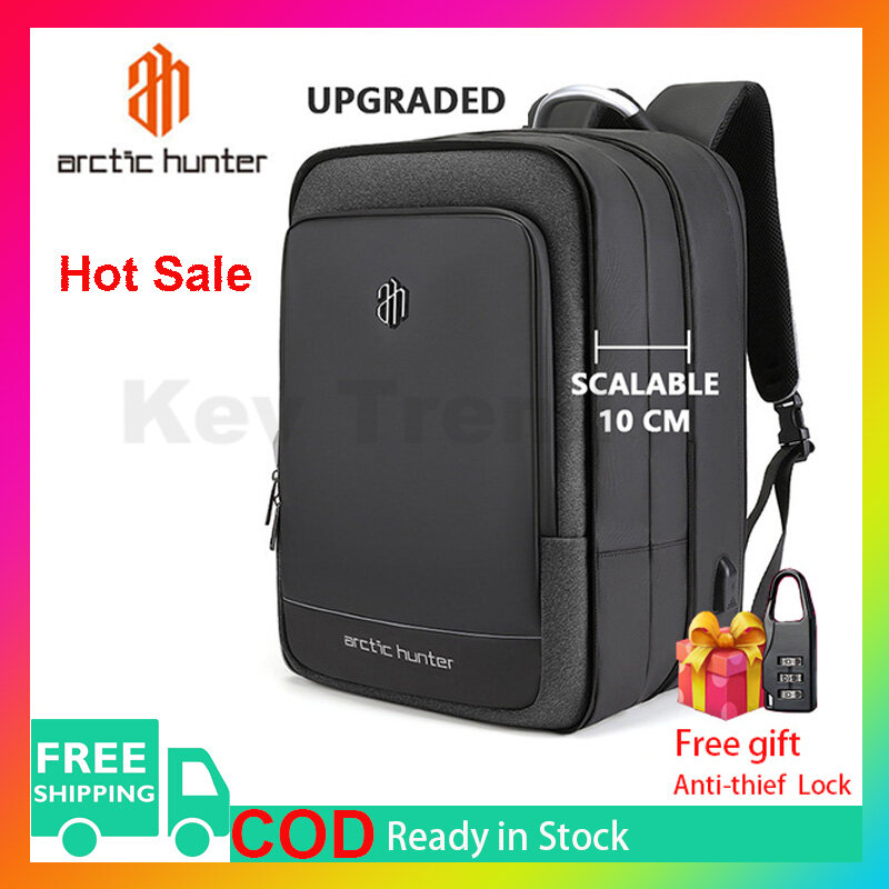 ARCTIC HUNTER Ba Lô Nam Có Thể Mở Rộng Dung Tích Lớn 40L Túi Đựng Laptop 17 Inch Sạc USB Cho Nam, Túi Du Lịch Công Sở Không Thấm Nước