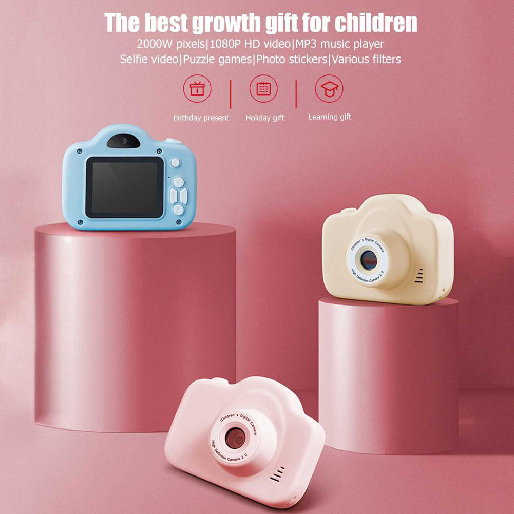 Elgitech mini máy ảnh trẻ em quà tặng sinh nhật máy ảnh hoạt hình 2 inch hd ips camera kỹ thuật số màn hình 1080p chiếu máy quay video cho bé trai bé gái máy ảnh kỹ thuật số feb.