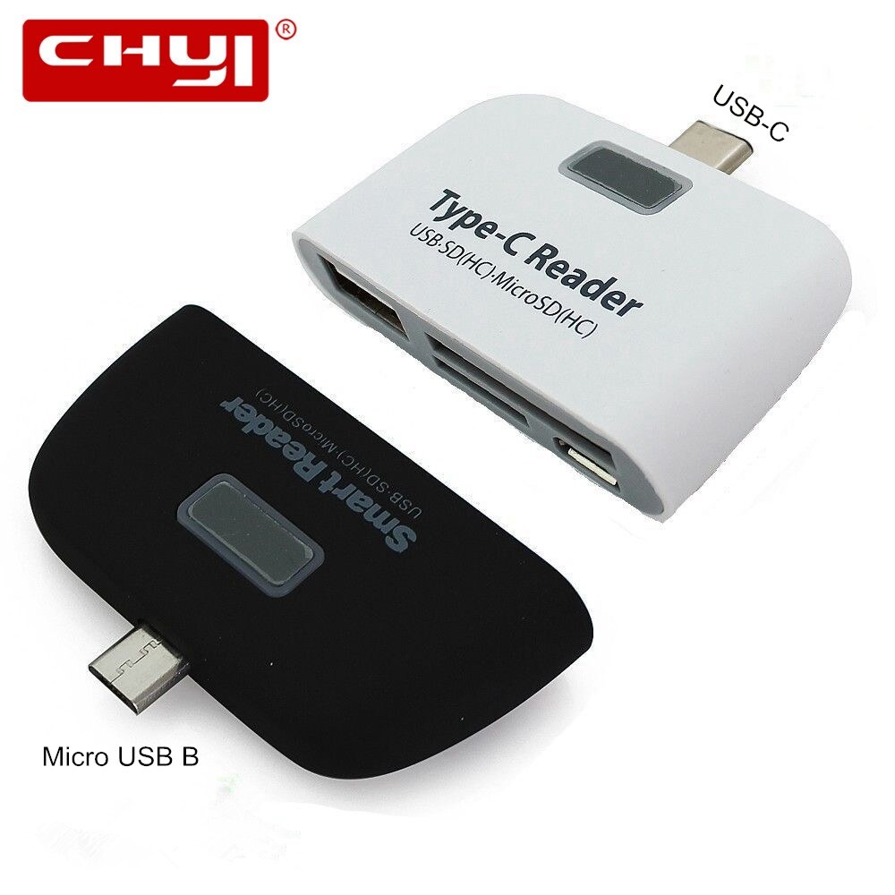 hot CHYI 4 in 1 USB Type C HUB Multi Function 2.0 Port SD TF Card Reader