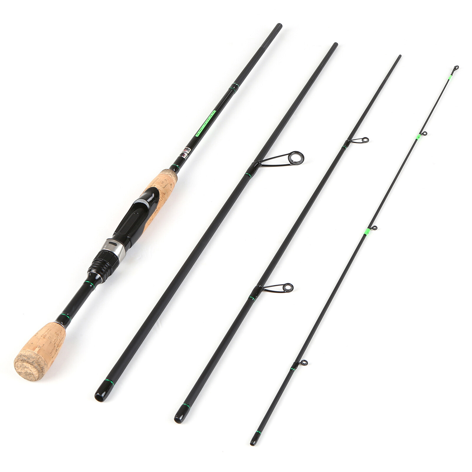 Portable Travel Spinning Fishing Rod 6.8FT Lightweight Carbon Fiber 4 Pieces Fishing Pole
