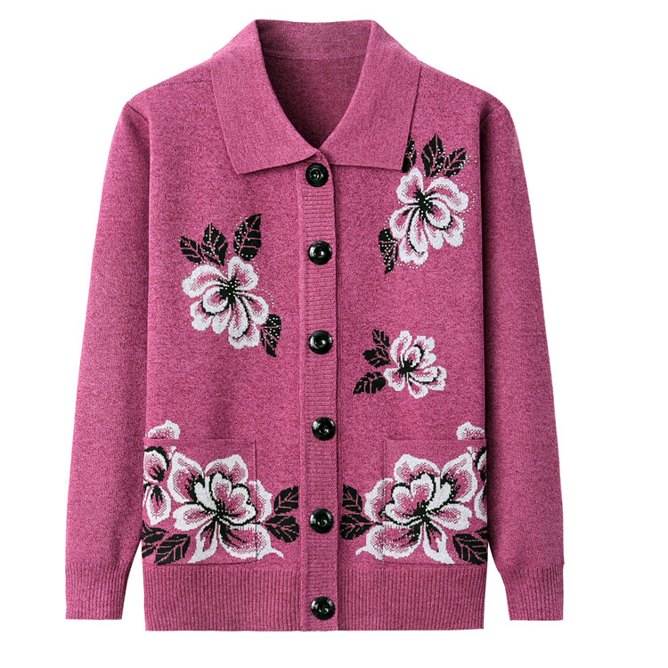 Váy Cho Mẹ Mùa Thu Đông Ngoại Cỡ Vải Nhung Lông Cho Phụ Nữ Trung Niên Và Lớn Tuổi Dệt Kim Áo Len Cardigan Áo Choàng 70 Tuổi 60 Tuổi