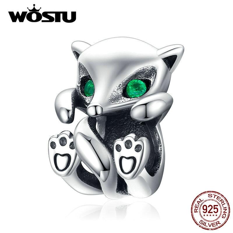 Wostu gennuie Bạc dễ thương Hạt Charm Hạt Vòng đeo tay Vòng Cổ Tự làm làm đồ trang sức