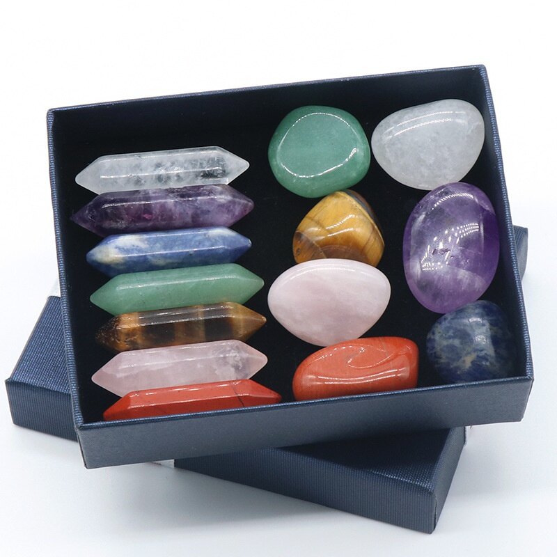 7/14pcs yoga cuộc sống chakra không thường xuyên reiki chữa bệnh tinh thể đá đánh bóng tự nhiên giảm đá