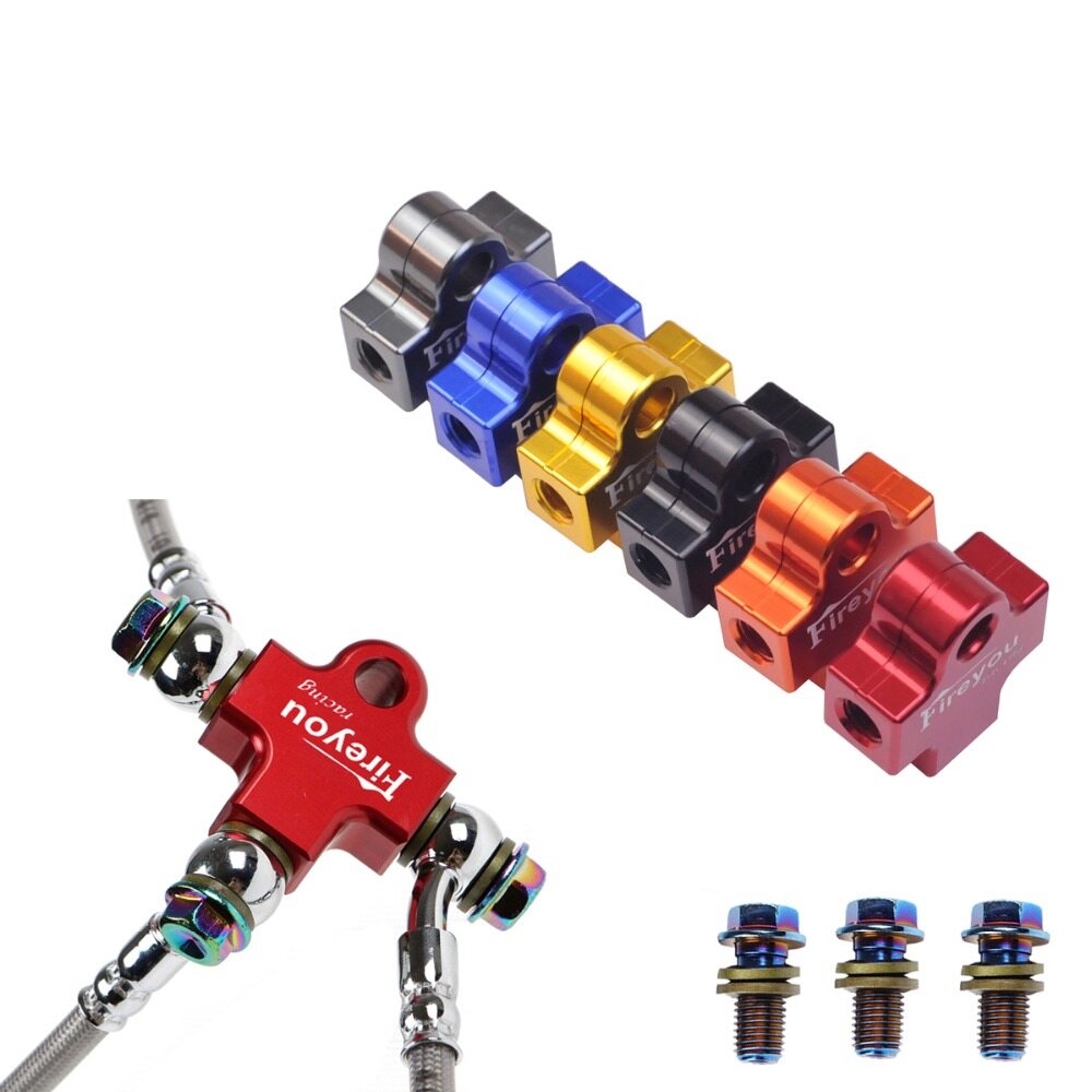 Avt bộ chuyển đổi đầu nối ống phanh đầu nối ống thủy lực xe máy 3 chiều giá chuyển đổi ống nối ống nối m10 banjo liên kết dầu