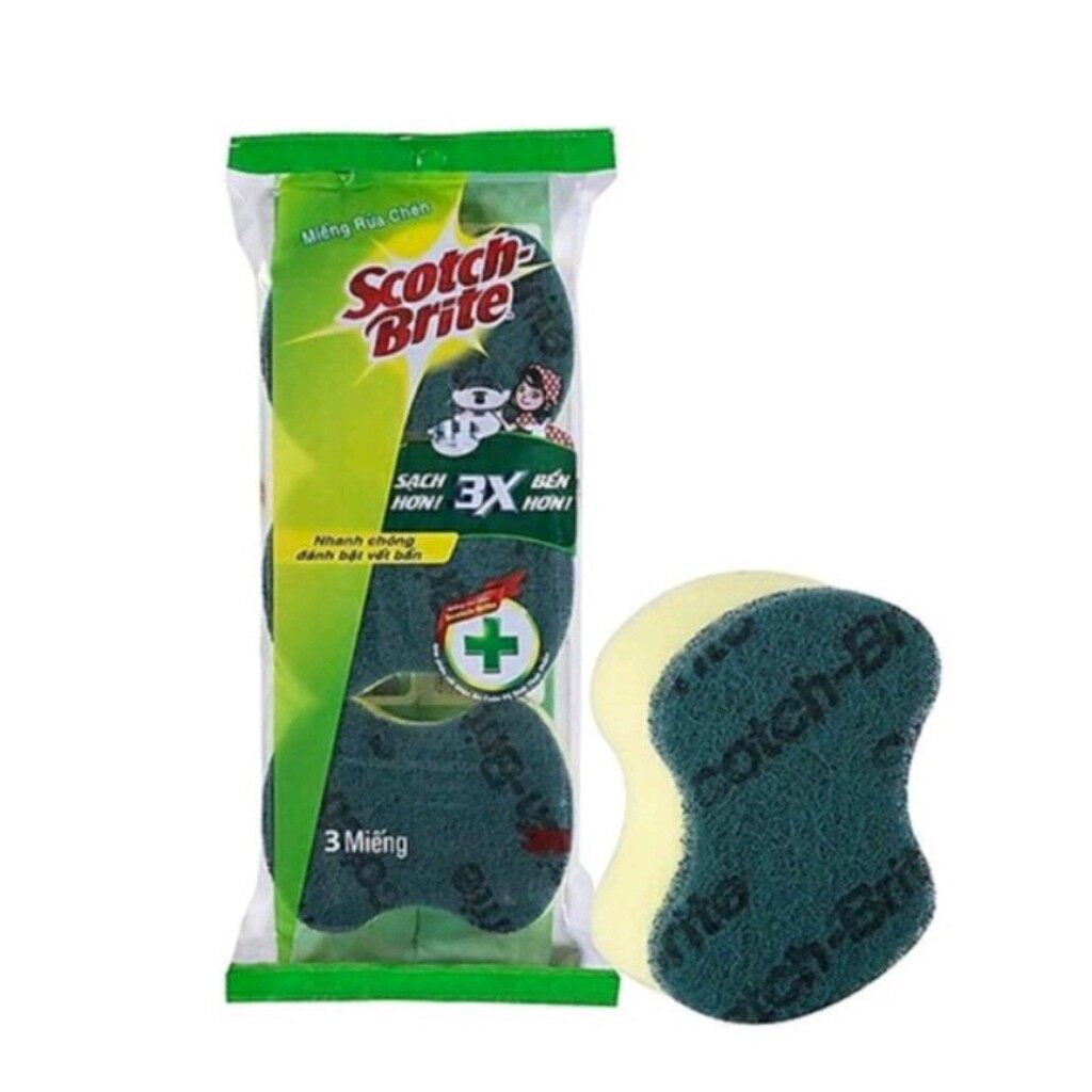 Combo 3 miếng rửa chén bát scotch brite 3m