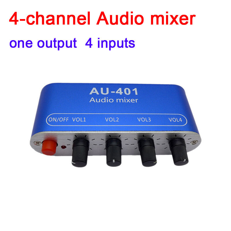 Bo Mạch Trộn Tín Hiệu 4 Chiều Âm Thanh Stereo Bo Mạch Trộn Tai Nghe Bộ Khuếch Đại Công Suất Một Đầu Ra 4 Chiều Đầu Vào DC 5V - 12V