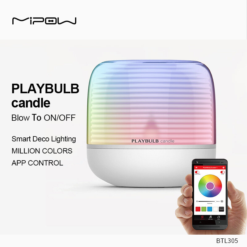 Mipow playbulb nến điều khiển từ xa thông minh có giá đỡ nến đèn hẹn giờ rgb có thể thay đổi đèn nến led màu rgb không lửa