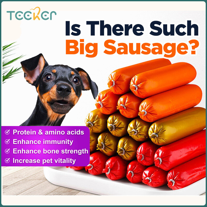Teeker Pet Ham Dog Cat Snacks Dog Cat Food Supplies Pet Dog Ham Sausage Dog Sausage ราคา 42 บาท*ส่งฟรี