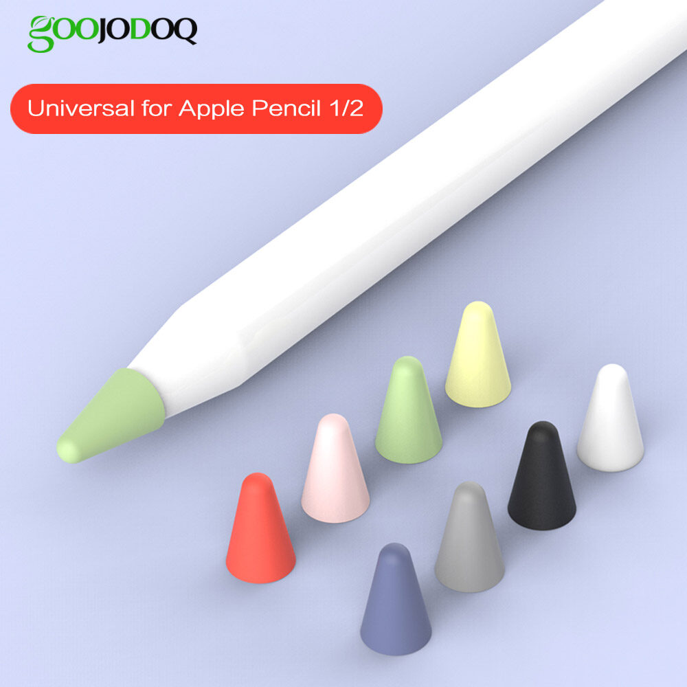 GOOJODOQ 8 cái Cho Apple Pencil Pen Tip Bảo Vệ Cap Trường Hợp Cho iPad 1 2 Stylus Màn Hình Cảm Ứng Cap Mềm Phổ Silicone Pen Tip Phụ Kiện