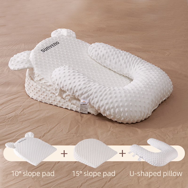 SUNVENO Anti Spitting Milk Pillow for Baby Nursing Pillow for New Born Baby Slope Pillow 0 - 25° Feeding Mattresses Pillow for Baby 0 to 18 months