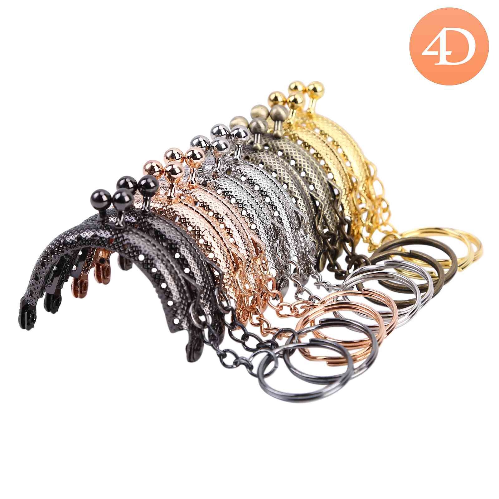Khung kẹp ví 5 màu 10 cái khóa kẹp hôn 1.97 inch kèm móc khóa