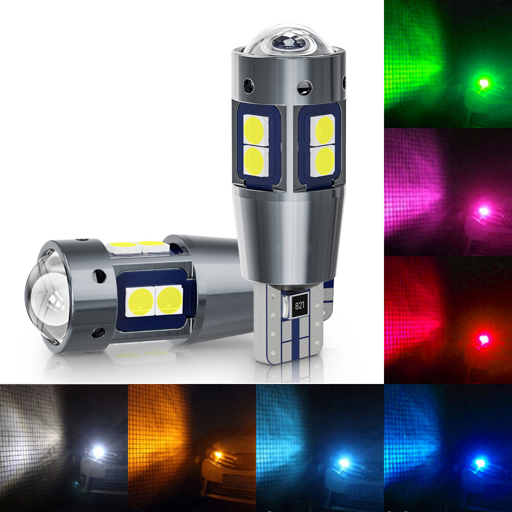 Canbus t10 đèn led đỗ xe ô tô siêu sáng đèn vòm đọc sách nội thất 10smd 12v bóng đèn bên hông đuôi nêm đèn tín hiệu led xe hơi