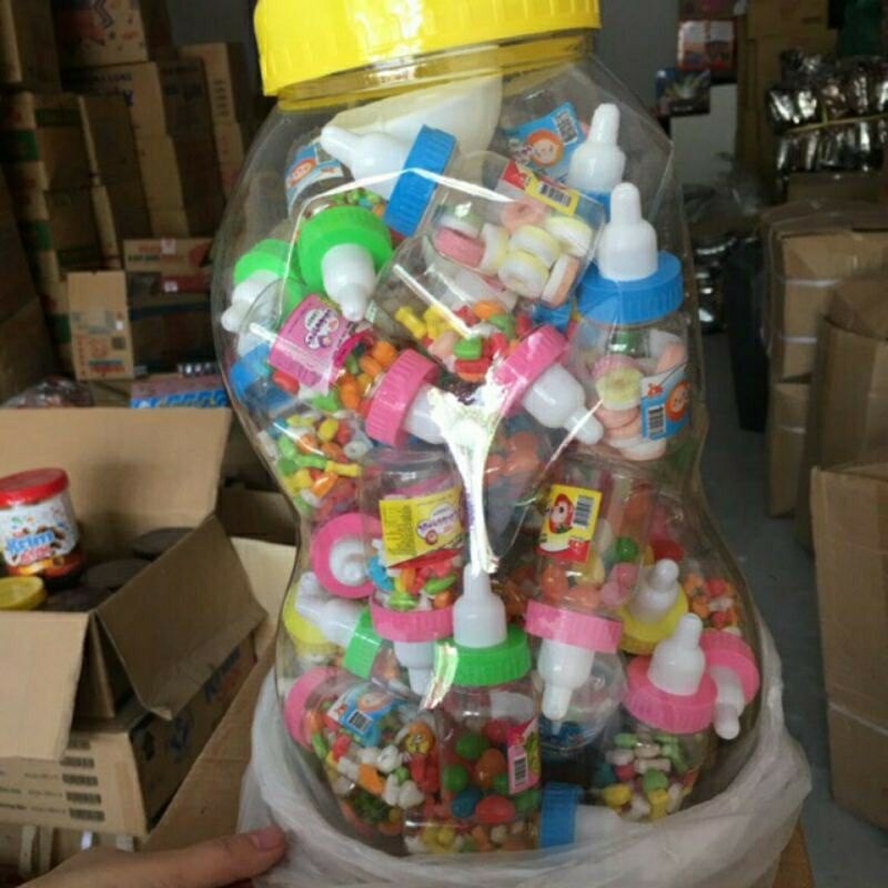 Bình 50 lọ kẹo xê bình ty mix nhiều loại