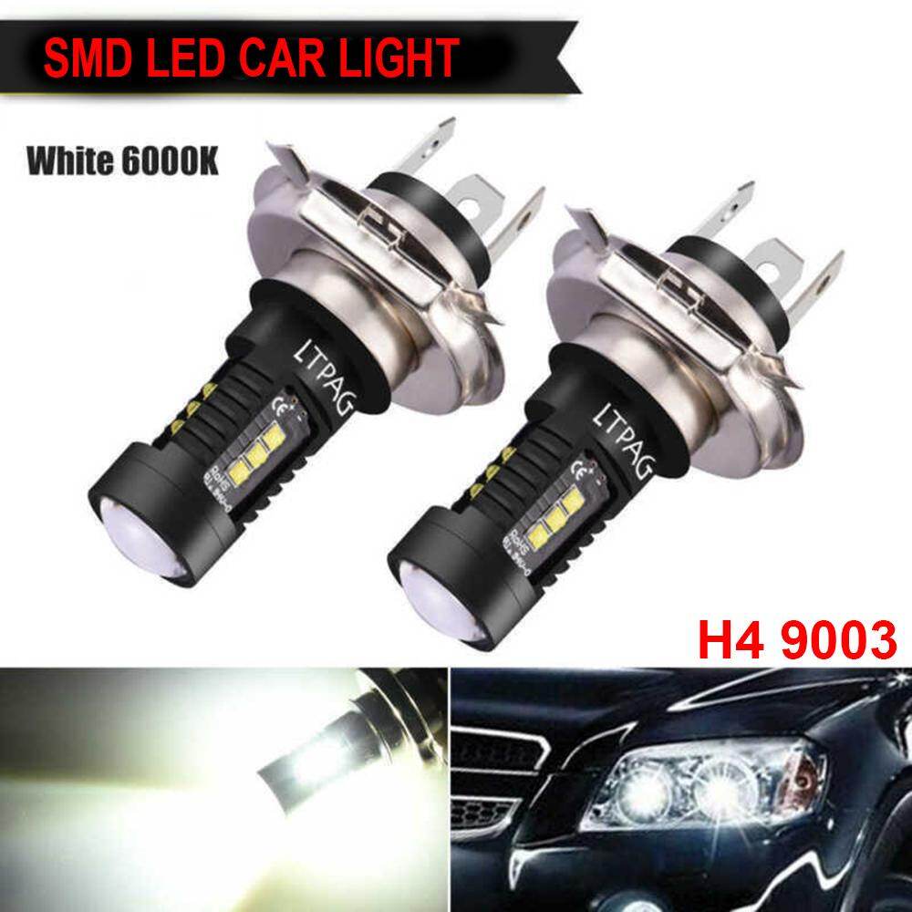 Bluespot 2 cái H4 9003 60W 12V-24V 1800lm 6000K COB LED chuyển đổi đèn pha xe hơi ánh sáng cao/Chùm sáng thấp