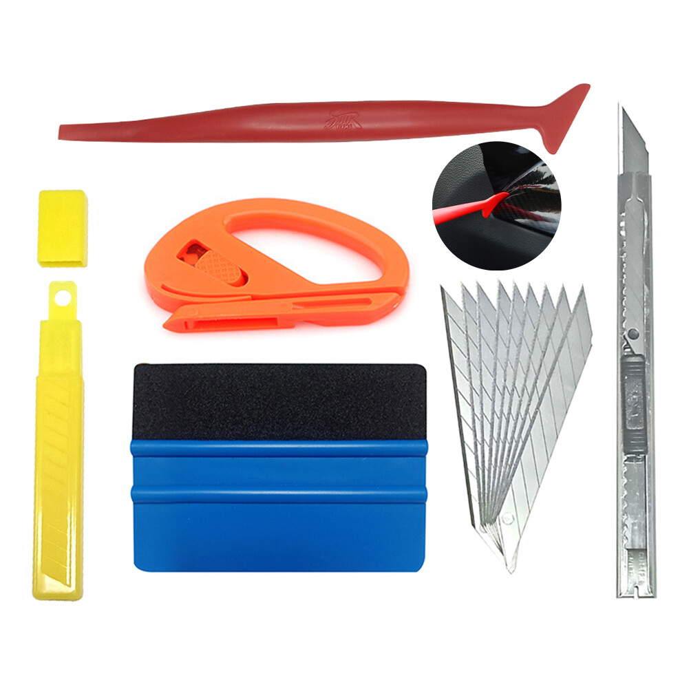 Fuvoya cái/bộ 5 cái chổi cao su bọc phim vinyl cho xe hơi dụng cụ cạo bộ dụng cụ dán xe, cutter knife phụ kiện tạo kiểu xe ô tô