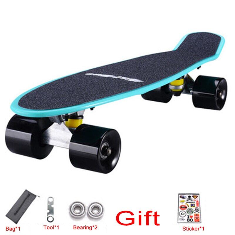 ใหม่22นิ้วสเก็ตบอร์ด Mini Cruiser สเก็ตบอร์ดพลาสติก Longboard กล้วย Fishboard Street กีฬากลางแจ้งสำหรับเด็กผู้หญิงเด็กผู้ชาย