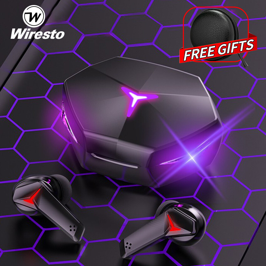 Wiresto tai nghe bluetooth tws tai nghe nhét tai không dây tai nghe gaming không dây bluetooth 5.0 tai nghe độ trễ thấp tai nghe nhét tai hít thở âm trầm sâu tai nghe có mic