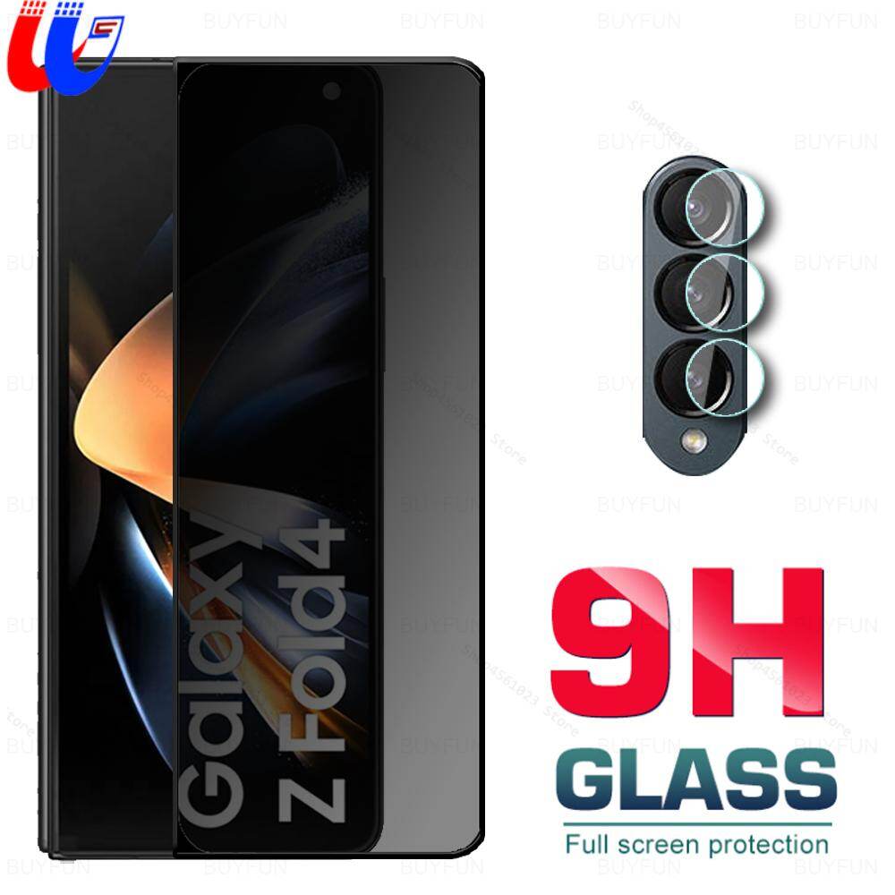 2 To 1 9H Privacy Glass For Samsung Galaxy Z Fold3 Fold4 Fold5 5G Anti-peep Tempered Glass Camera Screen Protector On ZFold 3 4 Fold 5