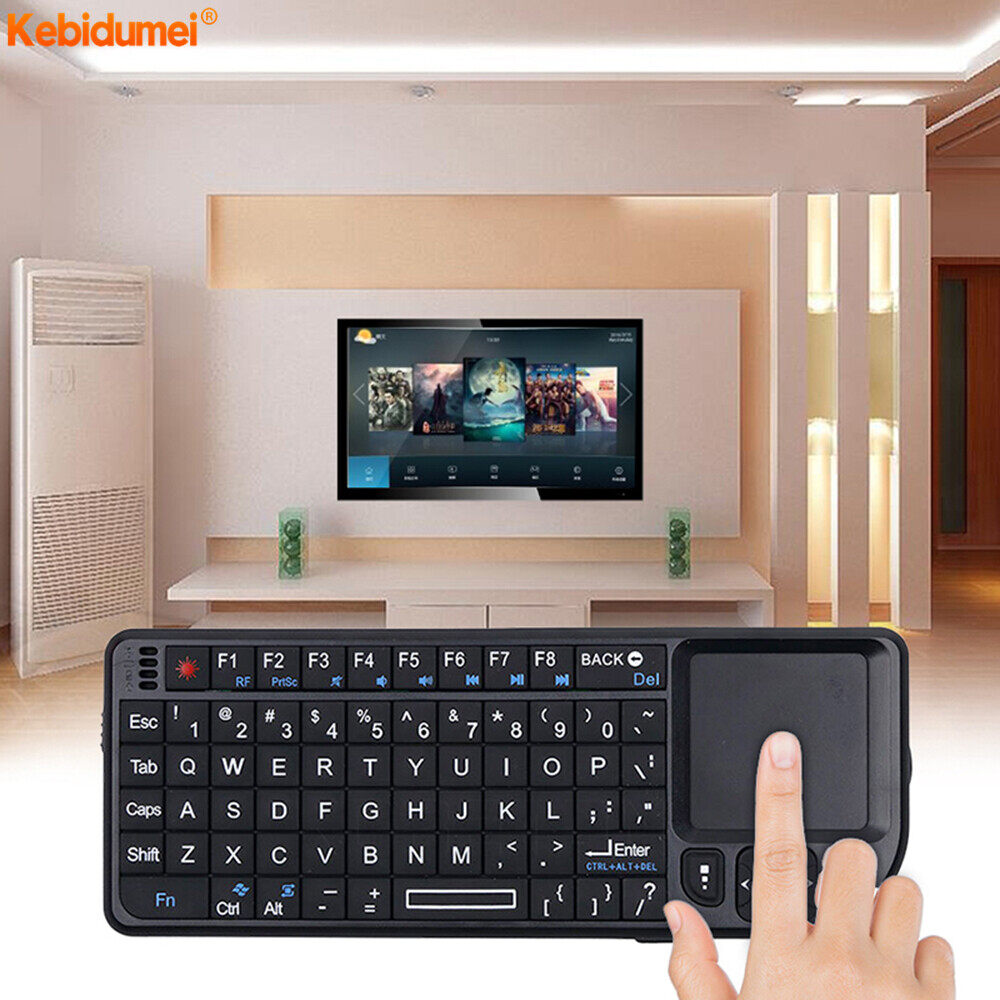 Kebidumei Bàn Phím Không Dây Mini Bàn Phím Chuột Không Dây Cảm Ứng RF 2.4G 3 Trong 1 Cho Máy Tính Máy Tính Máy Tính Xách Tay TV Thông Minh