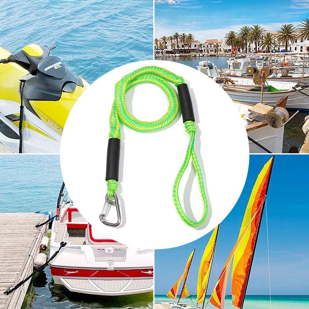 2 Pcs Boat Dock Line 45.5 Ft Mooring Rope Bungee Dockline Stainless