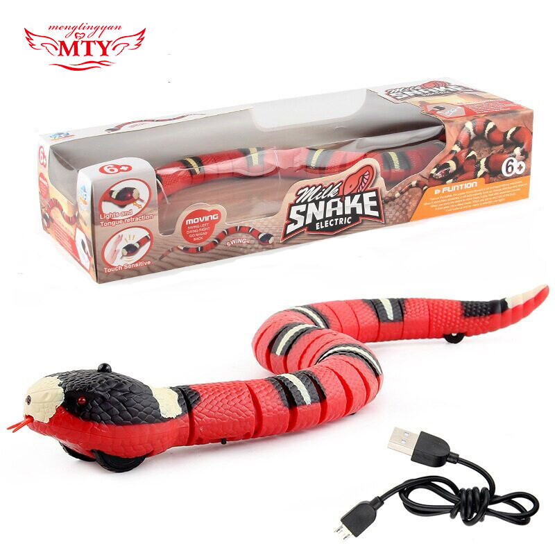Remote Control Smart Sensing Snake Toys Electric Interactive Tricky Toys USB Rechargeable Automatic Electronic Snake Self Playing Toys ราคา 485 บาท*ส่งฟรี