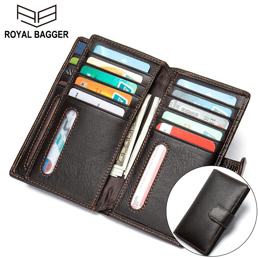 Ví Dài Cho Nam Da Bò Thật Túi Ly Hợp Thời Trang Túi Xách Đa Chức Năng Kinh Doanh