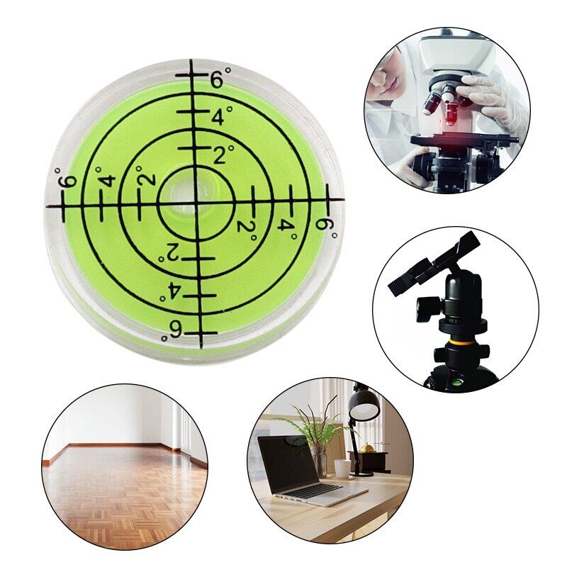 1 cái chính xác ống bọt nước tròn tròn Bộ công cụ đo lường Mini Mức độ tinh thần Bull Eye ngang nắn ống bọt nước công cụ