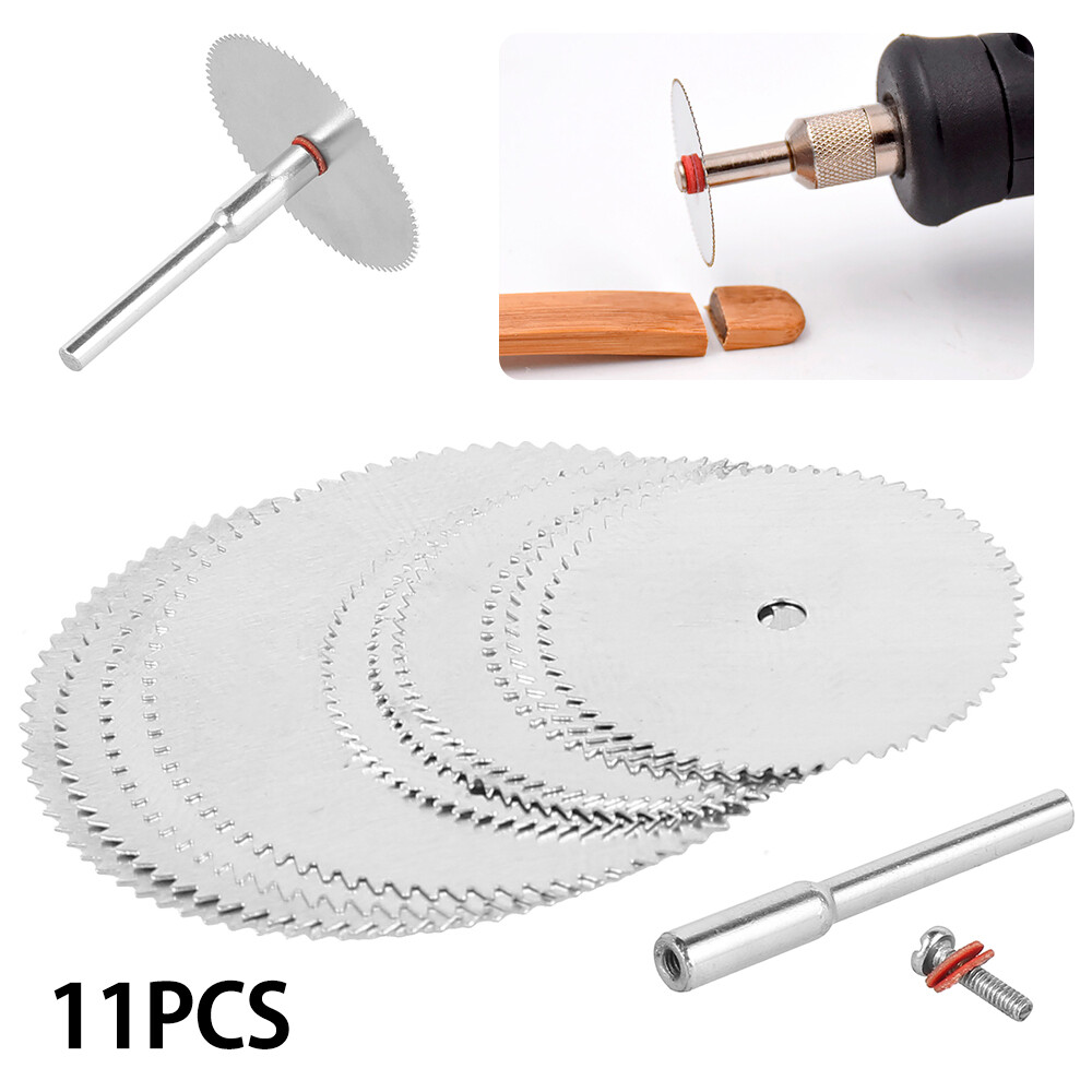 10 cái/bộ HSS cưa cầm tay nhỏ Lưỡi Chế Biến Gỗ đĩa cắt Khoan Cho dụng cụ xoay máy cắt kim loại Công Cụ Điện Trục gá Bộ