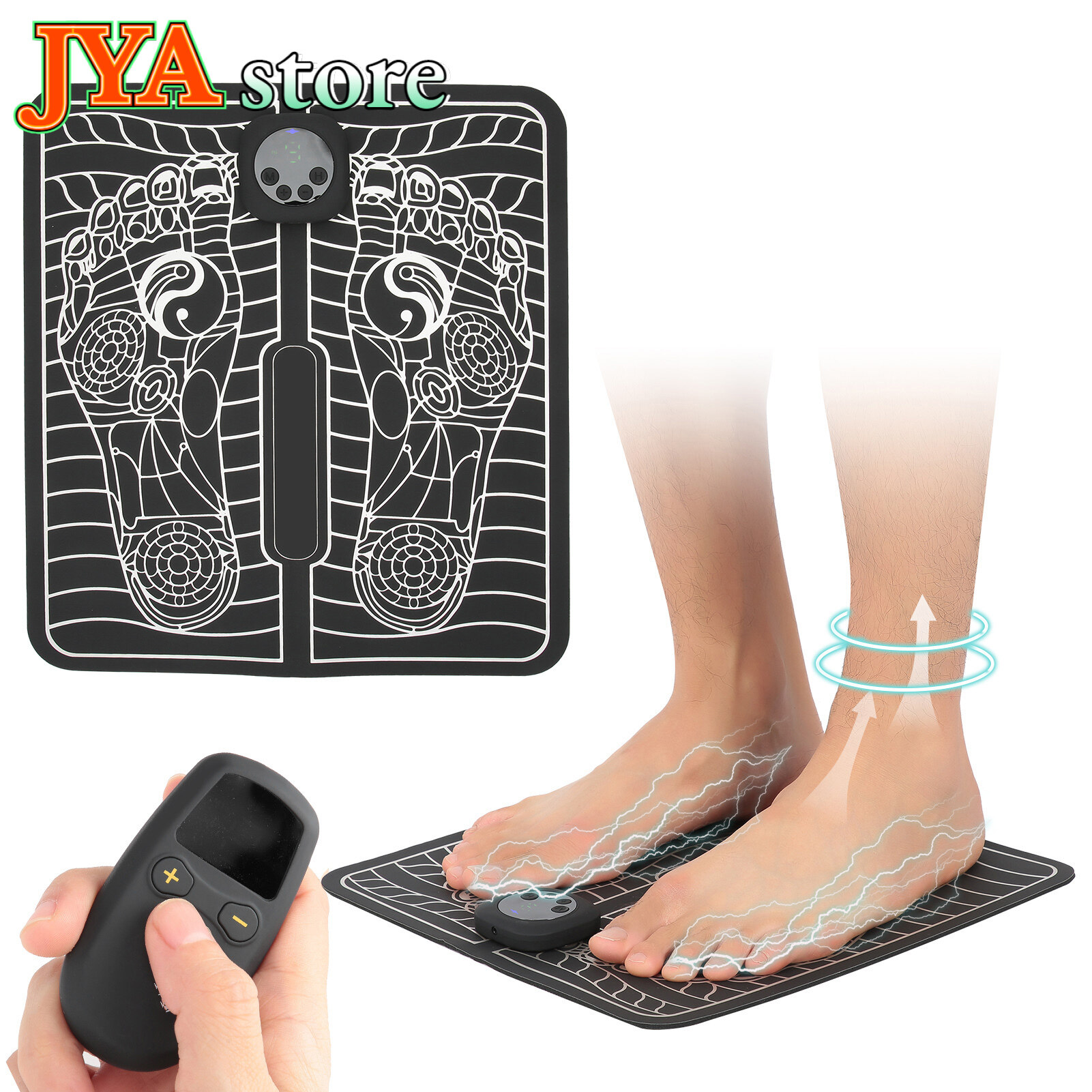 [JYA Cửa Hàng] Điện Mát Xa Chân Mat USB LCD EMS Mát Xa Chân Pad Chân Máy Kích Thích