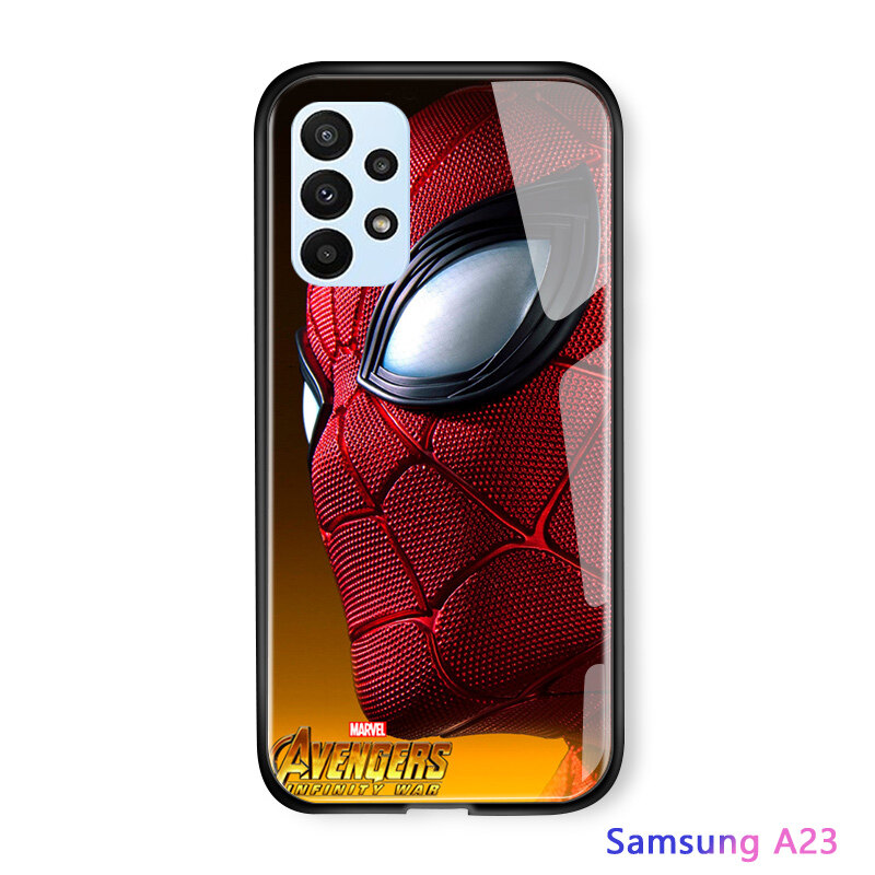 Hontinga Ốp Lưng Cho Samsung Galaxy A23 Ốp Lưng Bóng Cạnh Mềm Siêu Anh Hùng Người Nhện Siêu Anh Hùng Marvel Avenger Ốp Lưng Kính Cường Lực Người Nhện Ốp Lưng Điện Thoại Di Động