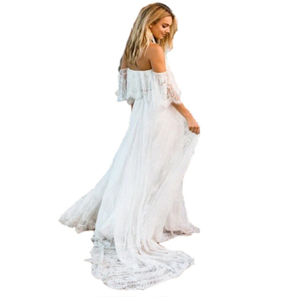 Maternity Photography Prop Maternity Dresses For Photo Shoot Lace Maxi Gown Clothes 2019 Off Shoulder Women Pregnancy Dress (10)