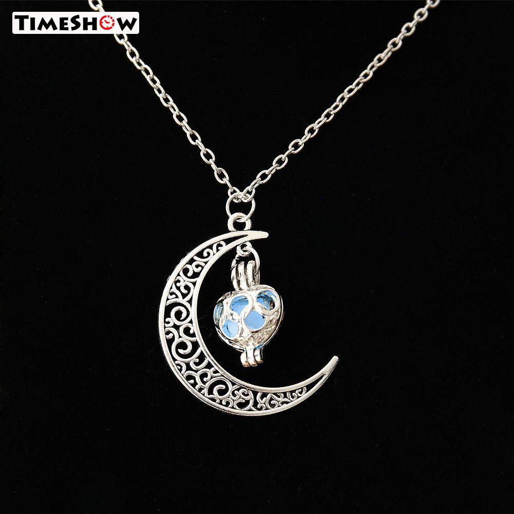 Timeshow Thời Trang Dạ Quang Phát Sáng Trong Bóng Tối Vòng Cổ Thủy Thủ Trái Tim Mặt Trăng Mặt Dây Chuyền Vòng Cổ Trang Sức Dành Cho Nữ