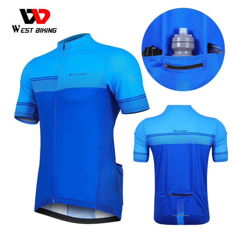 WEST BIKING Cycling Sports Jersey Summer Comfortable Short Sleeve MTB Road Bike Riding Jersey Cool Quick Dry Men Cycling Clothing ราคา 492 บาท*ส่งฟรี