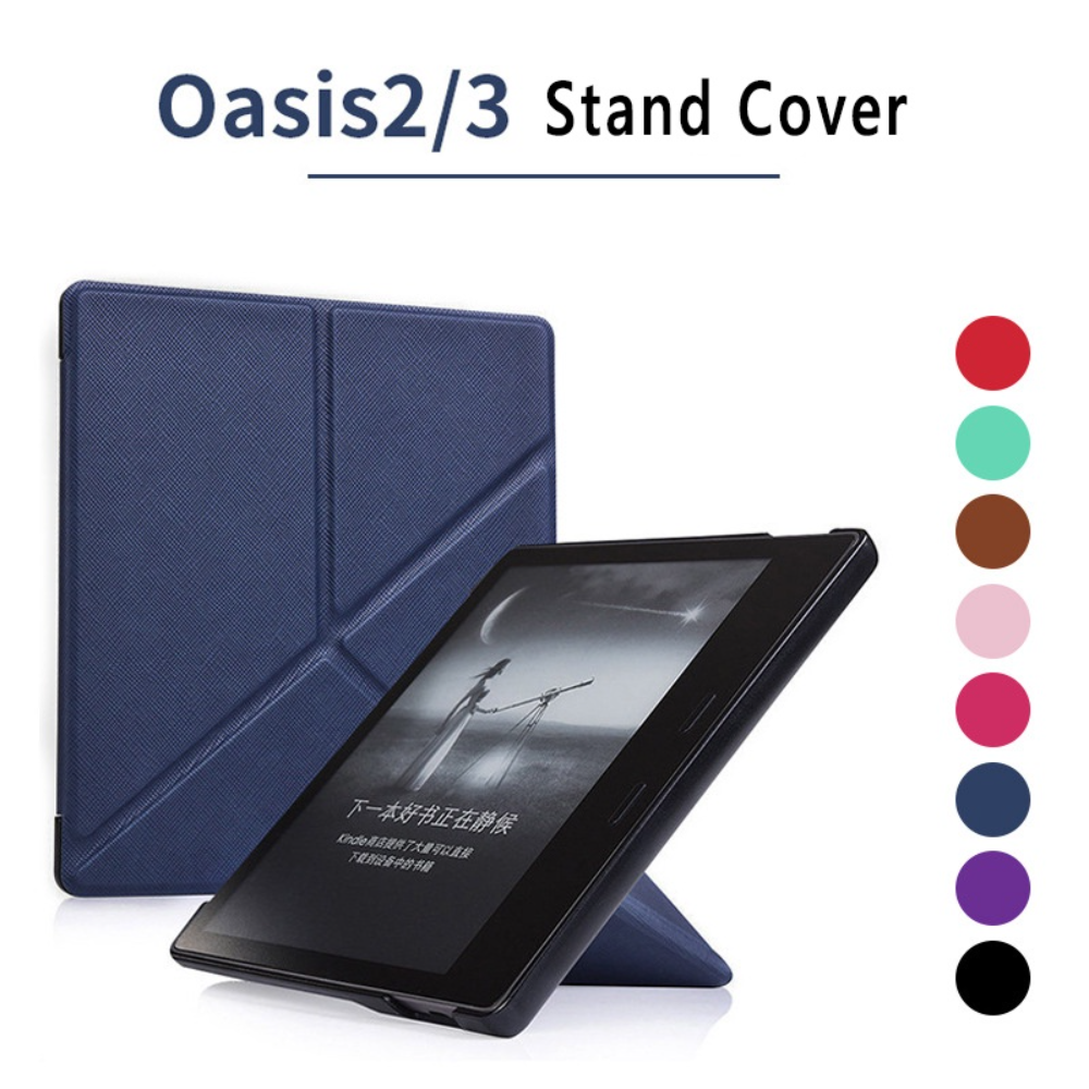 XJ Mall PU Leather Ultra Light Foldable Origami Flip Shockproof Back Cover Case for 7" Kindle Oasis 3/2 - E-Reader Cover with Stand, for Kindle Paperwhite 1 2 3 4 5, 6 inch Kindle 11th Gen 2022