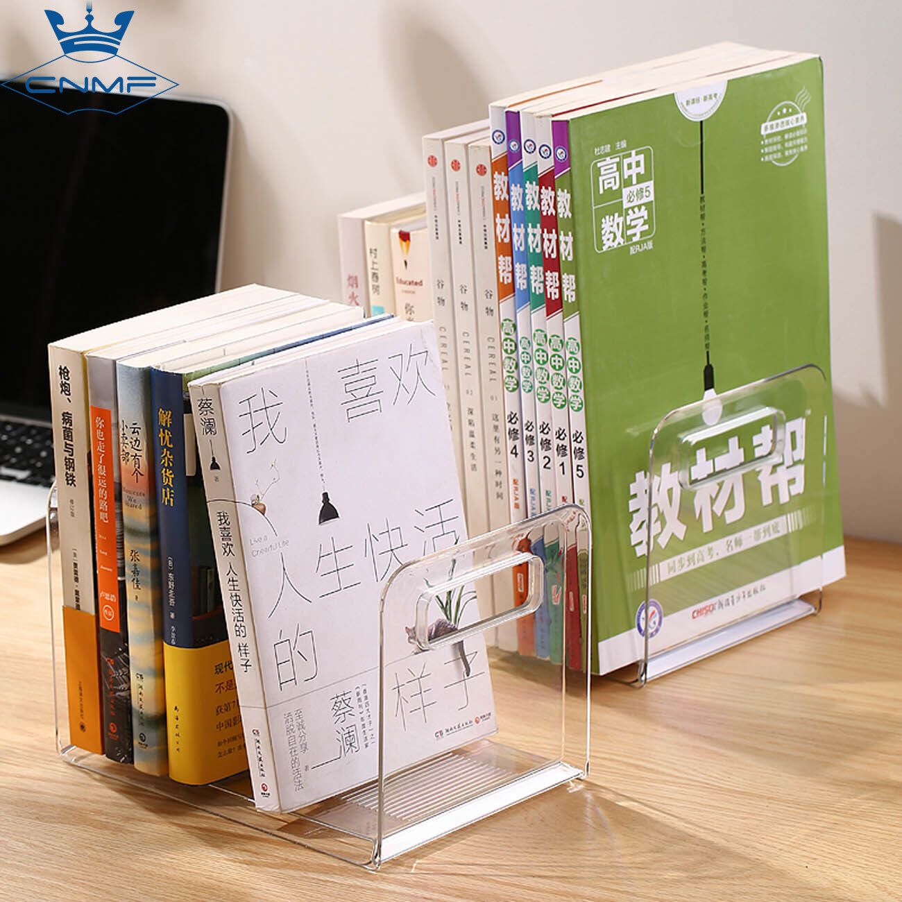 Cnmf khay đựng sách acrylic trong suốt giá để sách để bàn văn phòng phẩm trường học giá đựng sách