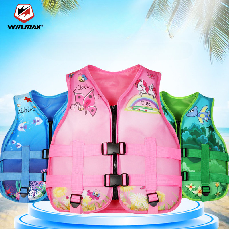 Winmax 5-12Years เสื้อชูชีพเด็กการ์ตูนพิมพ์ Neoprene ลอยตัวเสื้อกั๊กกีฬาทางน้ำเริ่มต้นว่ายน้ำความปลอดภัยเสื้อชูชีพลอยน้ำ ราคา 410 บาท*ส่งฟรี