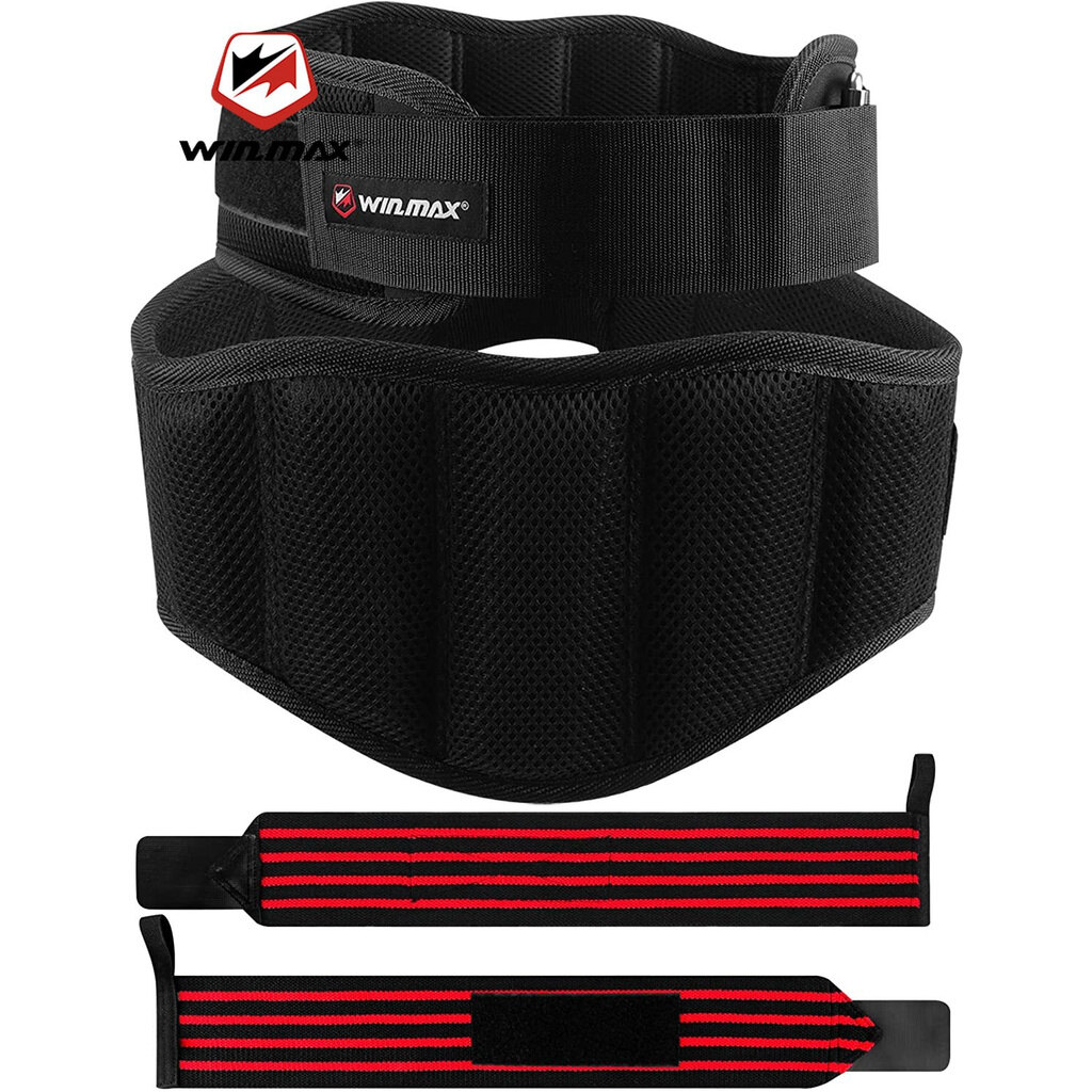 WIN.MAX Đai Nâng Tạ Với Đai Quấn Cổ Tay Đai Tập Luyện Để Nâng Đai Cử Tạ Bằng Nylon Đai Tập Squat Cho Nam Đai Lưng Đai Tập Luyện Để Nâng Đỡ Lưng Dưới Hỗ Trợ Tập Thể Dục Nam Nữ Crossfit