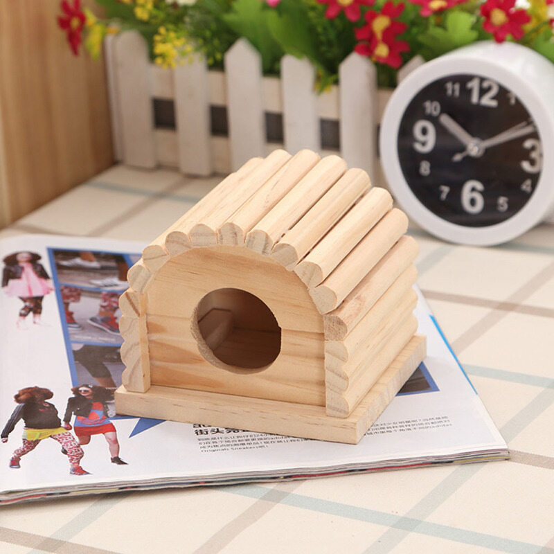 Nhà Gỗ Mini Cho Hamster Nhà Gỗ Biệt Thự Đồ Chơi Nhai Phụ Kiện Lồng Cho Hamster Chinchilla Guinea Pig