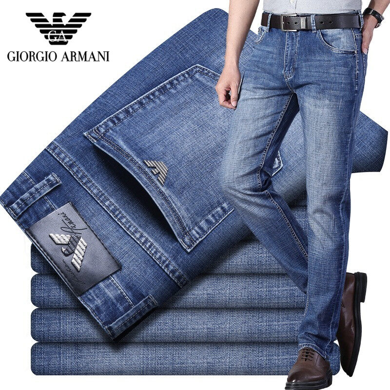 Người Đàn Ông Của Jeans Quần Denim Mới Mùa Hè 2021, Quần Dài Đi Chơi Công Sở Ôm Dáng Suông Màu Xanh Dương Thông Thường, Thương Hiệu Nổi Tiếng Jeans Nam