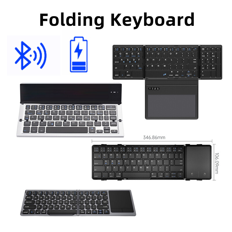Jomaa gấp bàn phím Bluetooth Bluetooth có thể gập lại Bàn phím không dây Bluetooth có thể sạc lại Bàn phím Bluetooth không dây bàn phím Bàn phím không dây, siêu mỏng xách tay Bàn phím chơi Game, Bàn phím gập cho Samsung Apple Xiaomi Oppo Vivo Huawei PC/MA