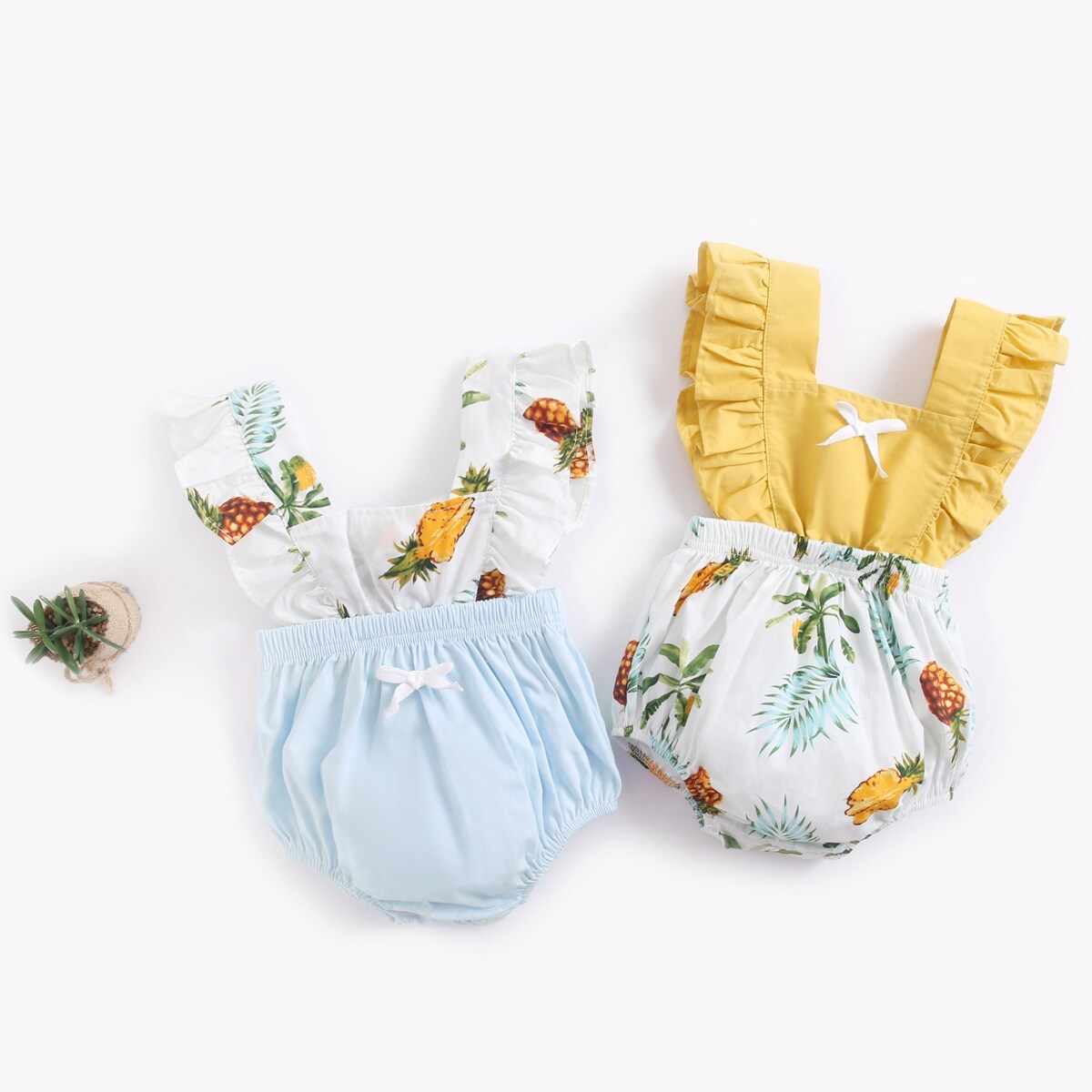 Cute Pineapple Printing Baby Clothes Summer Holiday Newborn Baby Girl