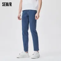 semir Jeans men spring slim feet men denim trousers Korean fashion stretch pants blue tide brand